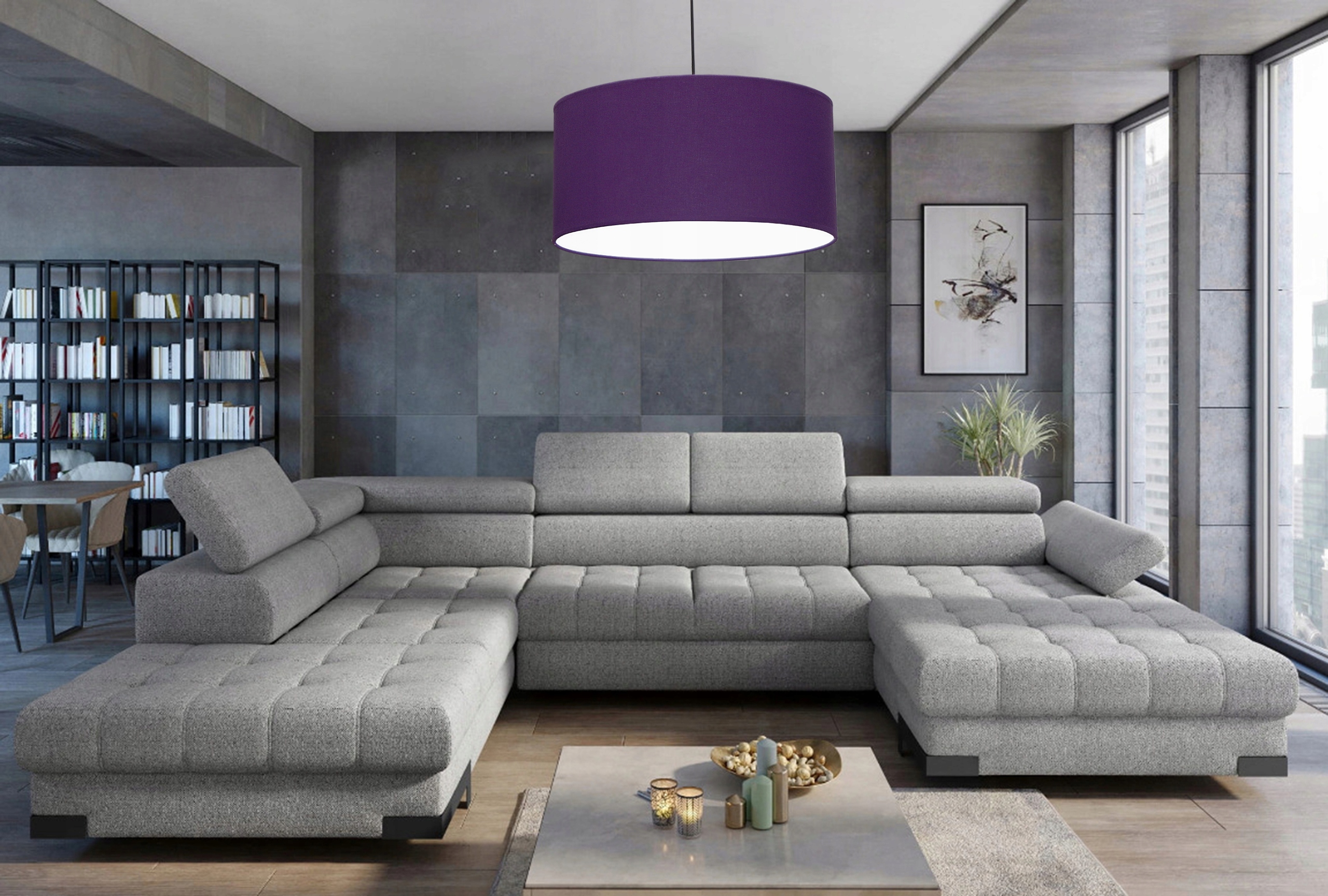 PLAFON LAMPA SUFITOWA ŻYRANDOL PW45 ABAŻUR LED E27 SALON SYPIALNIA HOL Szerokość produktu 45 cm