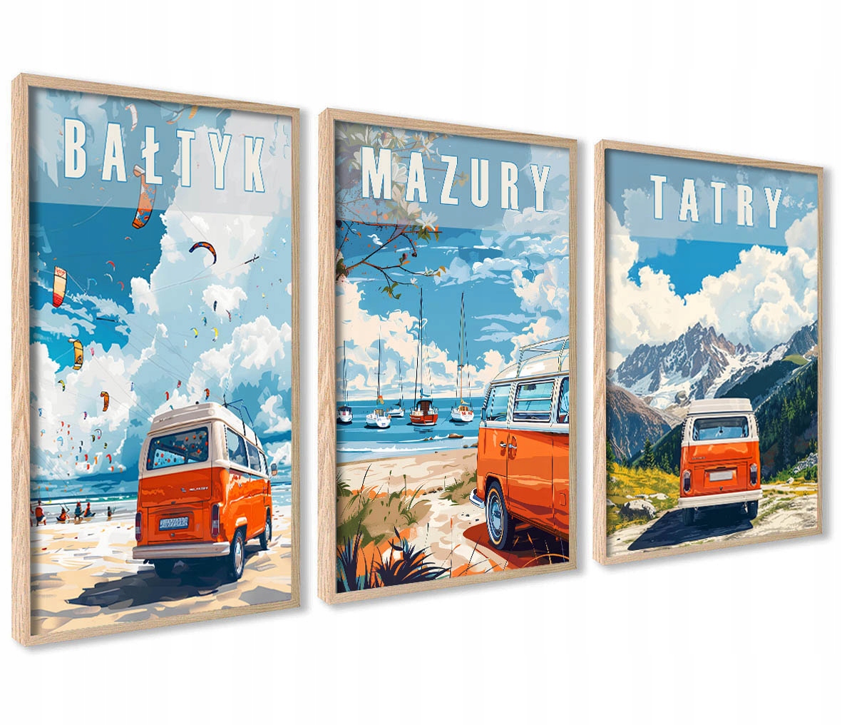 Plakáty Sada Mazury Tatry Hel Kamper Dovolená do ložnice Obývacího pokoje 60x80 cm