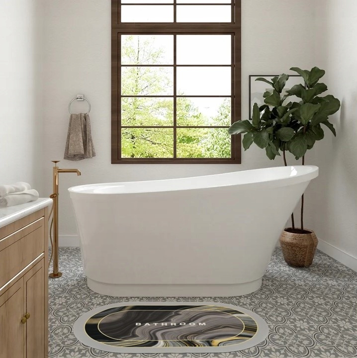 MATA ŁAZIENKOWA SZYBKOSCHNĄCA CHŁONNA DYWANIK ANTYPOŚLIZGOWY 60X90 Długość 90 cm