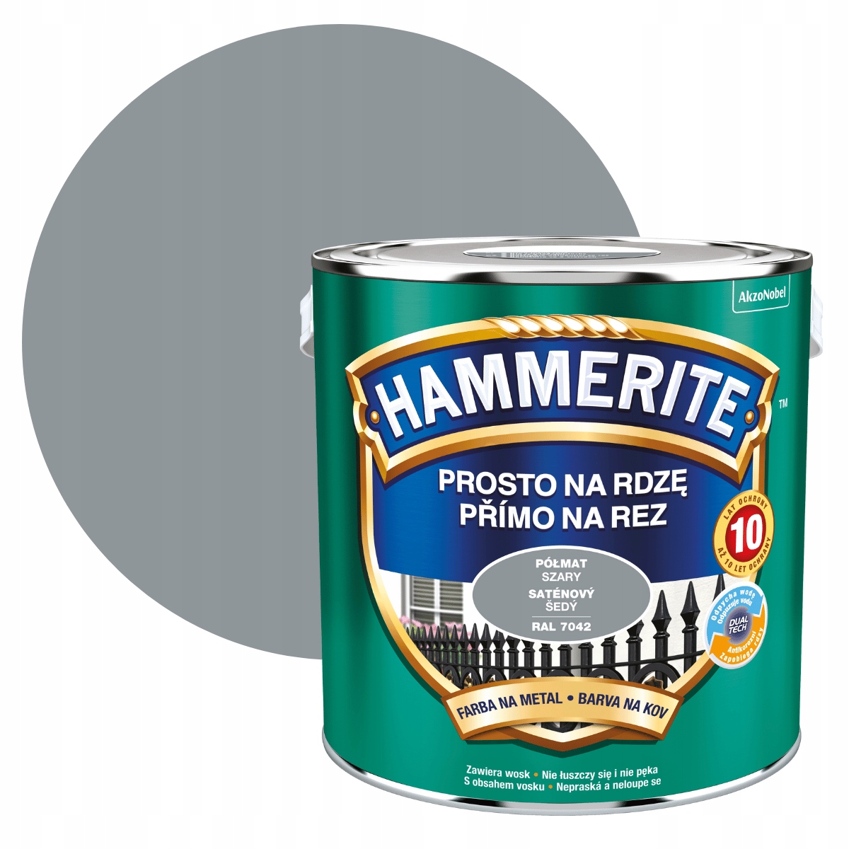 Hammerite Farba Na Rdzę 2,5L Szary Półmat