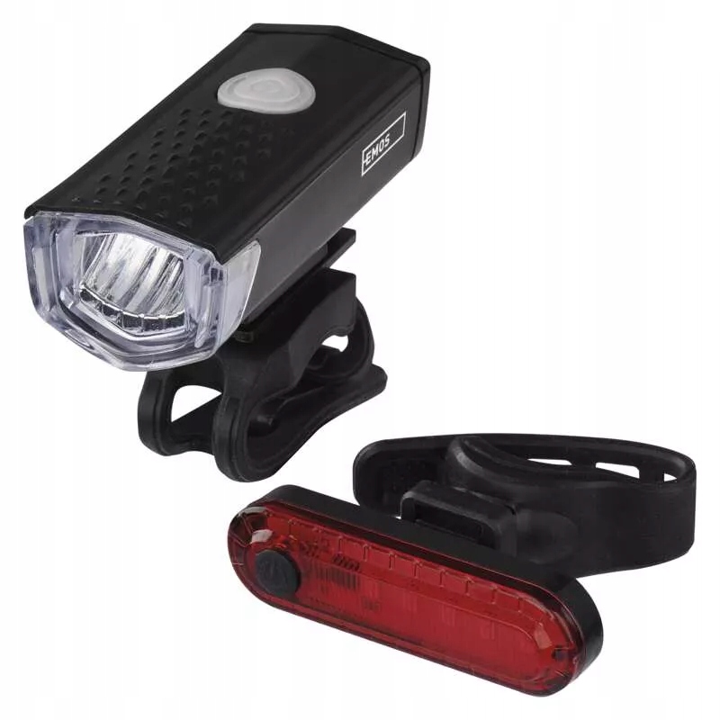 

Ładowalne lampy rowerowe przód tył 90lm Emos P3923