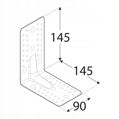 KP7 KĄTOWNIK CIESIELSKI MONTAŻOWY 145x145x90x2,5 Producent Domax