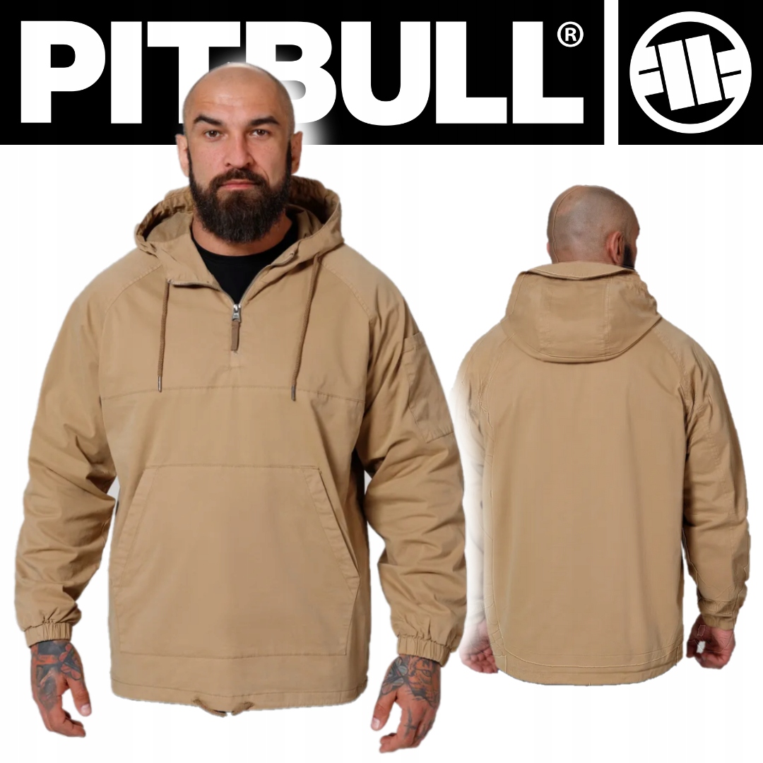 Pitbull West Coast Letní Bunda Klokanka S Kapucí Bassmore Písková 3XL