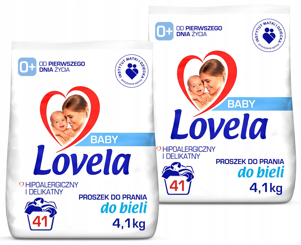 Levně Sada Lovela Baby Prací prášek na bílé prádlo pro děti 82 praní 2 x 4,1 kg