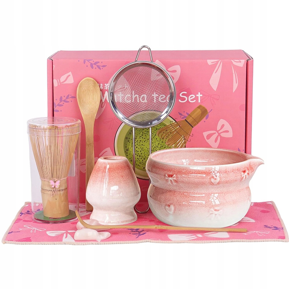 Levně Dárková Sada Pro Matchy Chasen Chashaku Keramika Višňový Květ