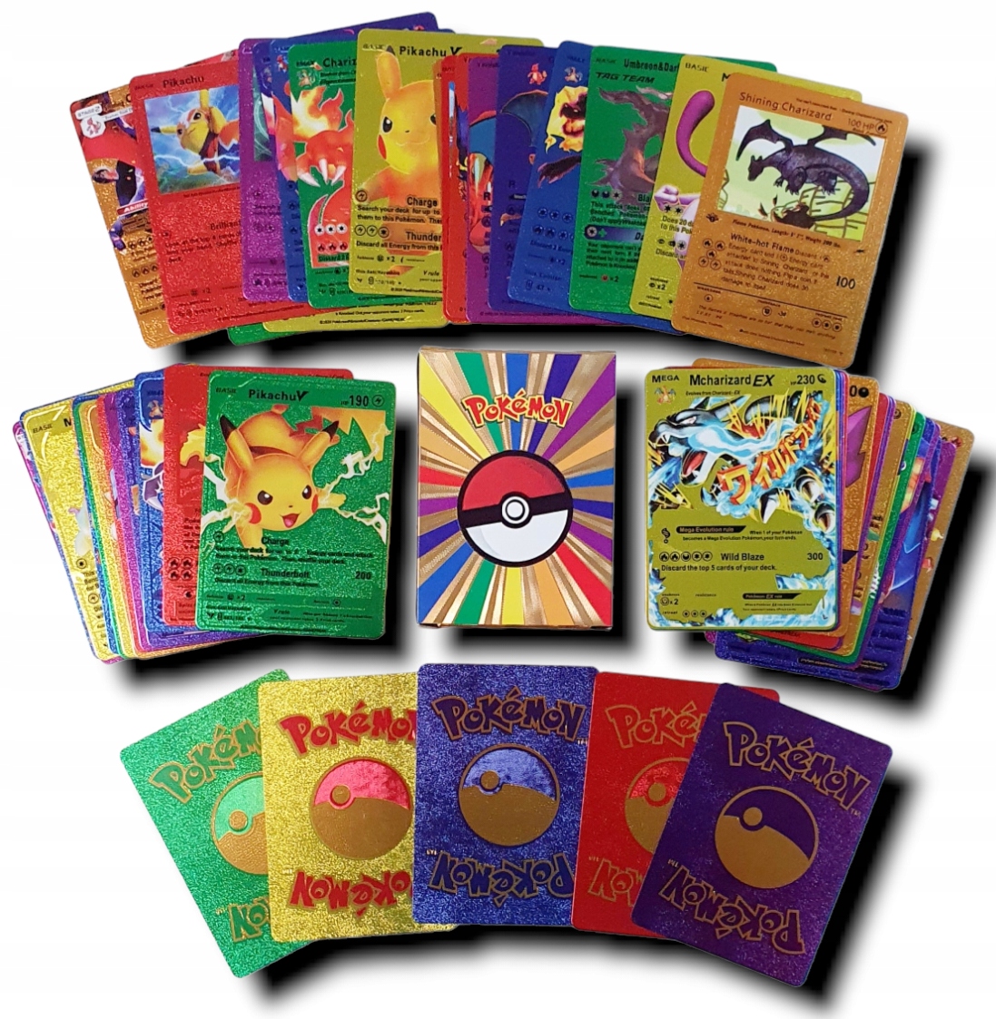 KARTY POKEMON KOLOROWE 55st WODOODPORNE KOLEKCJONE