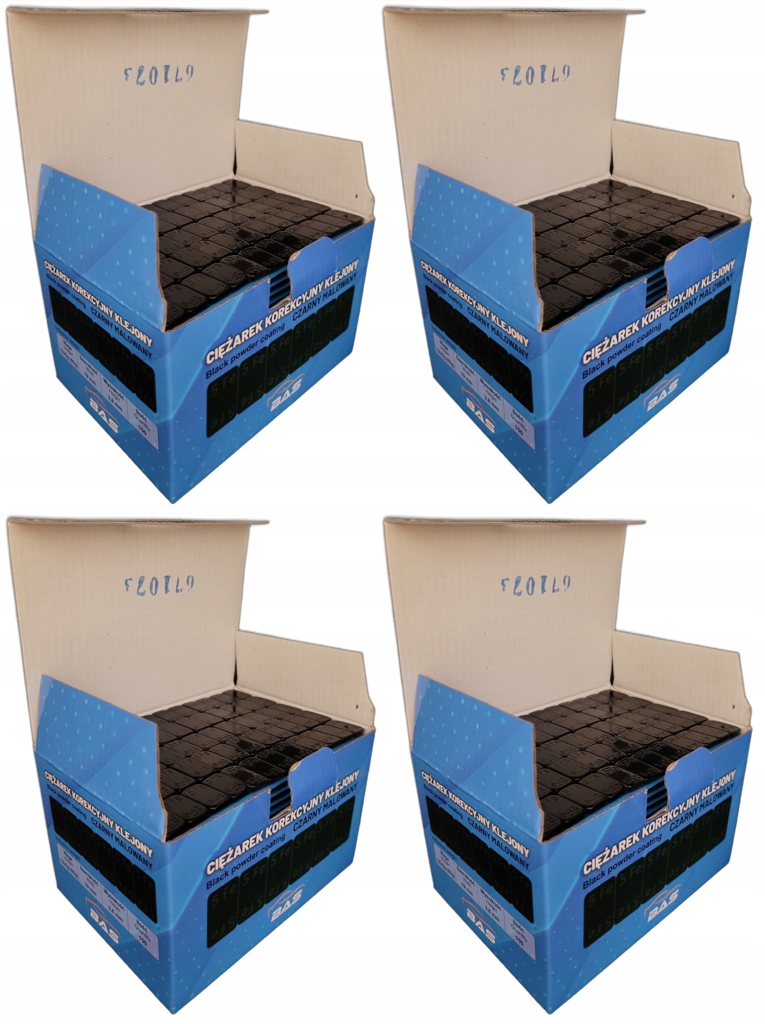 Lepené závaží na hliníkové ráfky s povrchovou úpravou, Černé, 400 x 24 kg, premium