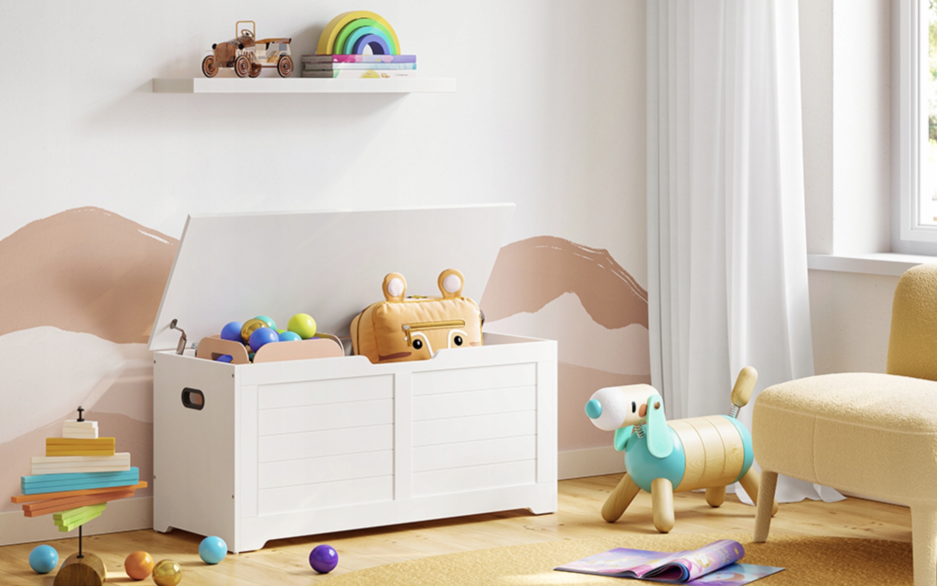 DREWNIANA SKRZYNIA DO PRZECHOWYWANIA DO SYPIALNI PRZEDPOKOJU 100x40x46 Szerokość mebla 100 cm