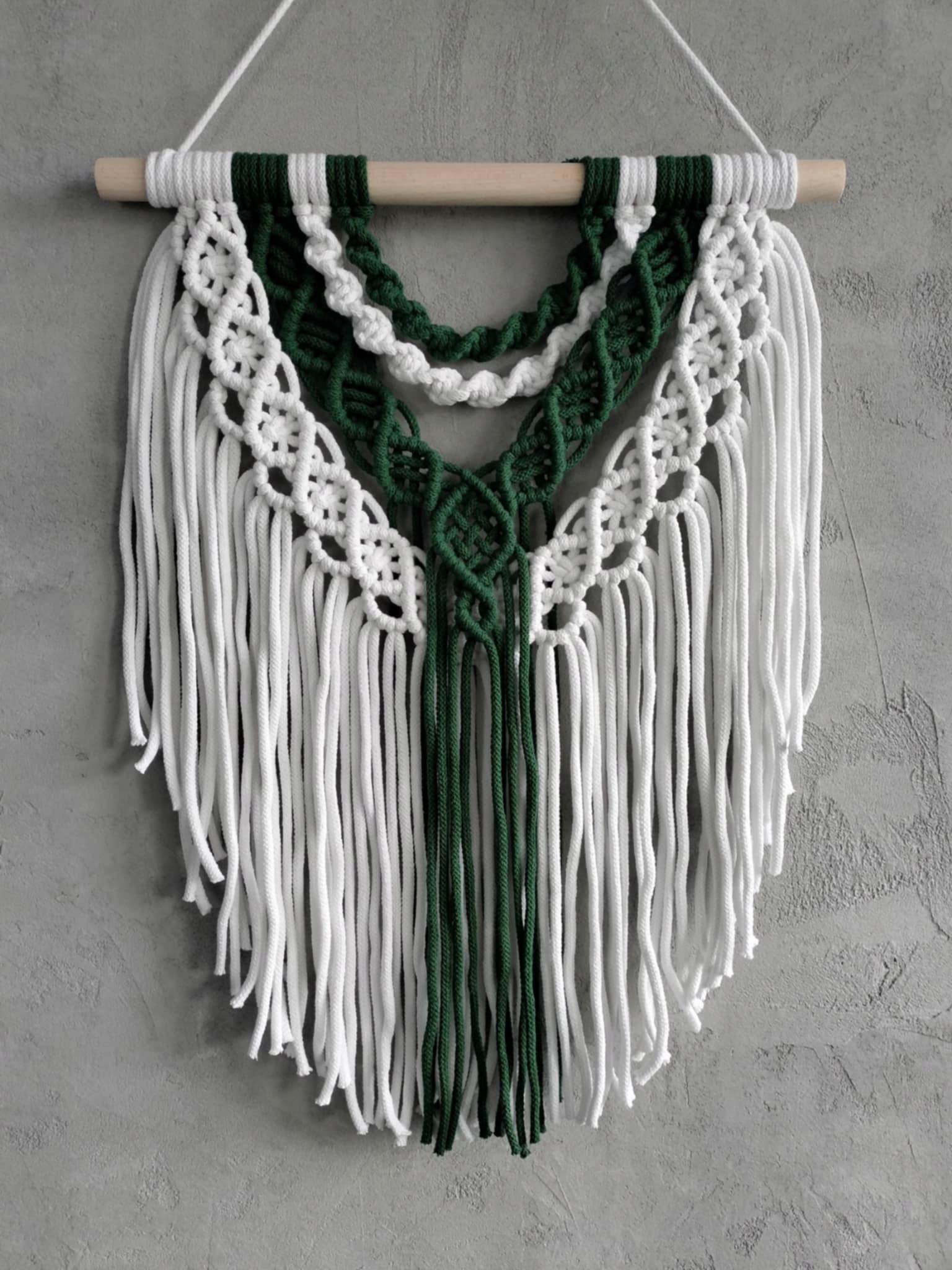 Makramé Barevná s provázkem na zeď ozdoba boho dvoubarevná