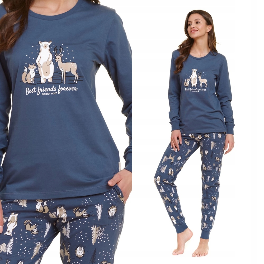 Dámské pyžamo Doctor Nap 4340 deep blue XXL 44 Granátové jablko