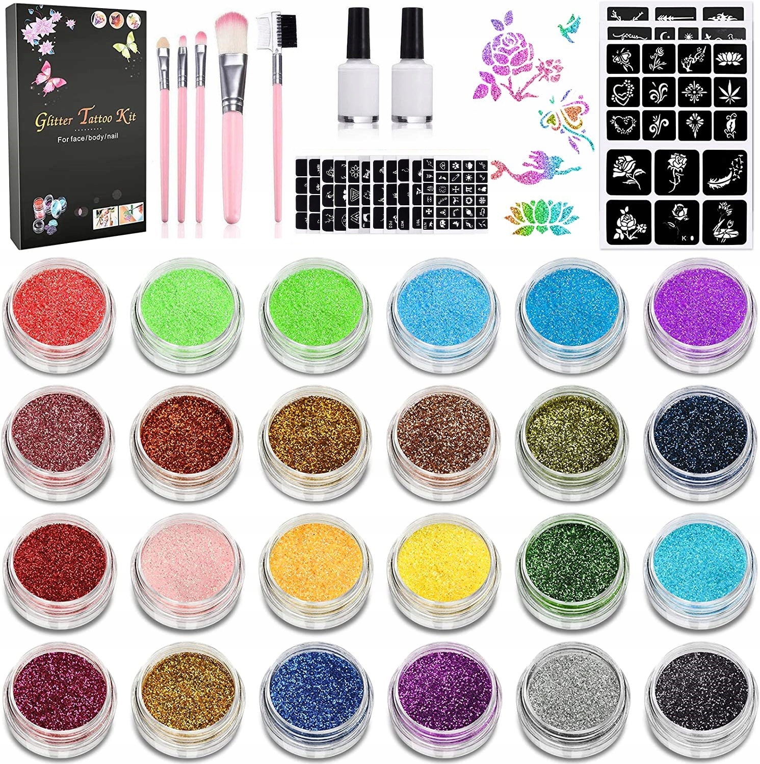 

Tatuaże Brokatowe dla Dzieci Zmywalne Zestaw