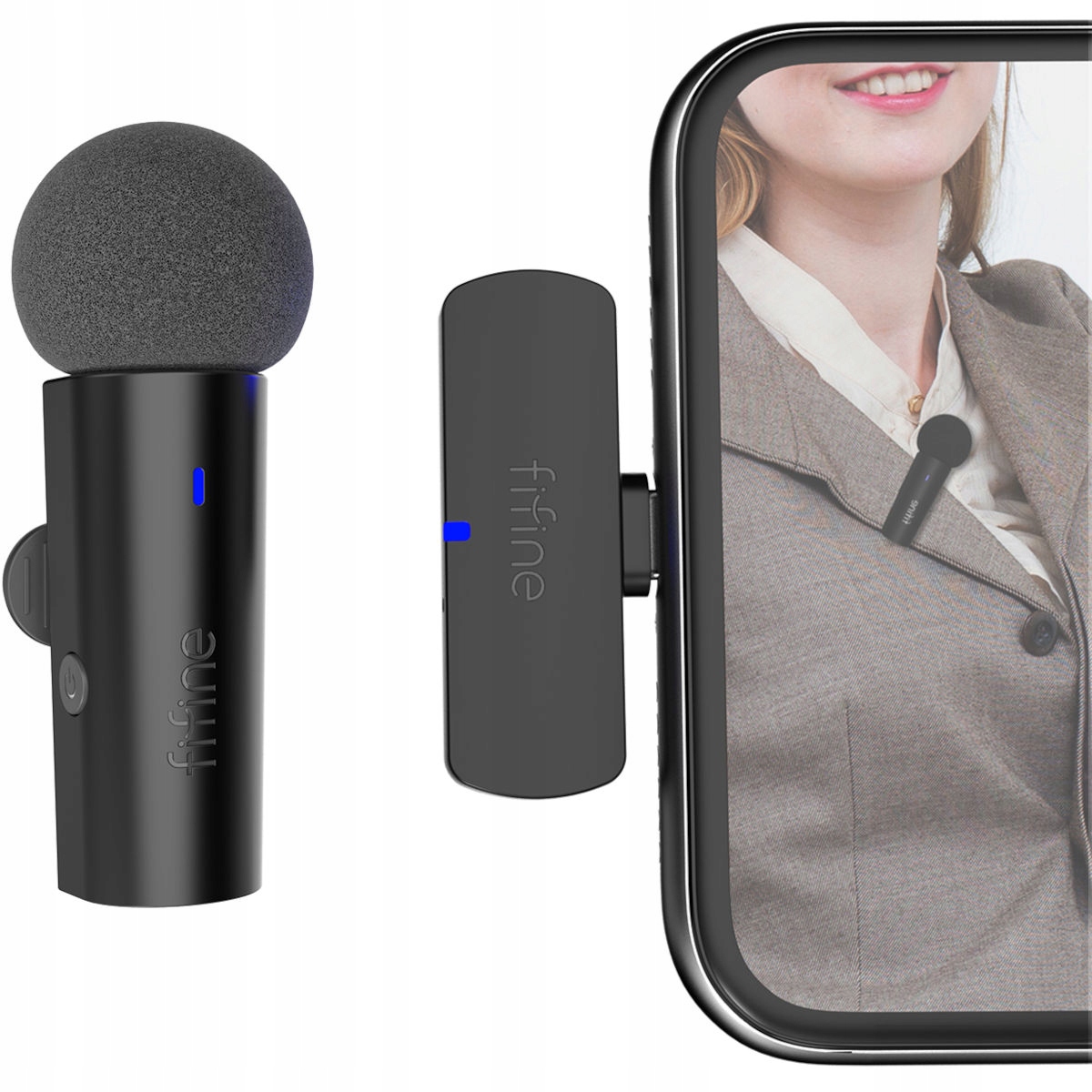 FIFINE M6 MIKROFON KRAWATOWY BEZPRZEWODOWY 2.4 GHZ DO TELEFONU APARATU Marka Fifine