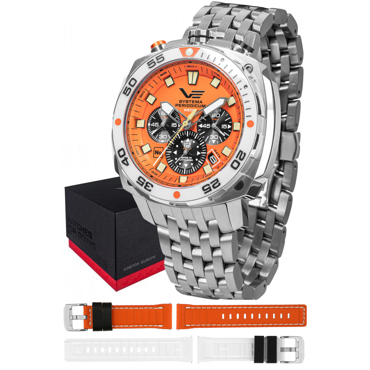 Pánské Hodinky Vostok Europe VK67-650A723B stříbrný náramek