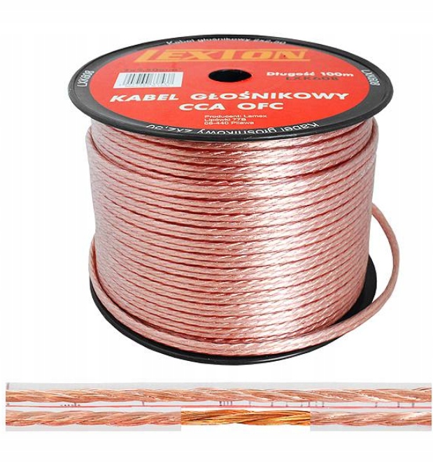 

Kabel Przewód Głośnikowy 2x1.5 Cca-ofc 10 metrów