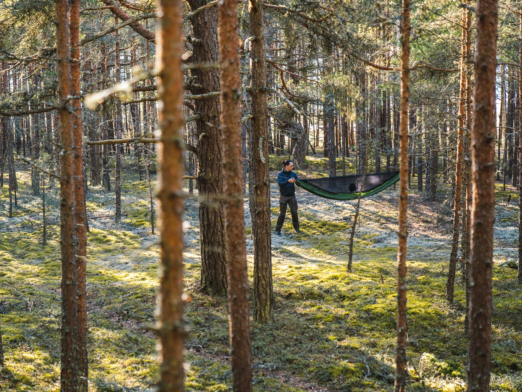 Hamak Lesovik DRAKA oliwkowy Długość materiału 330 cm