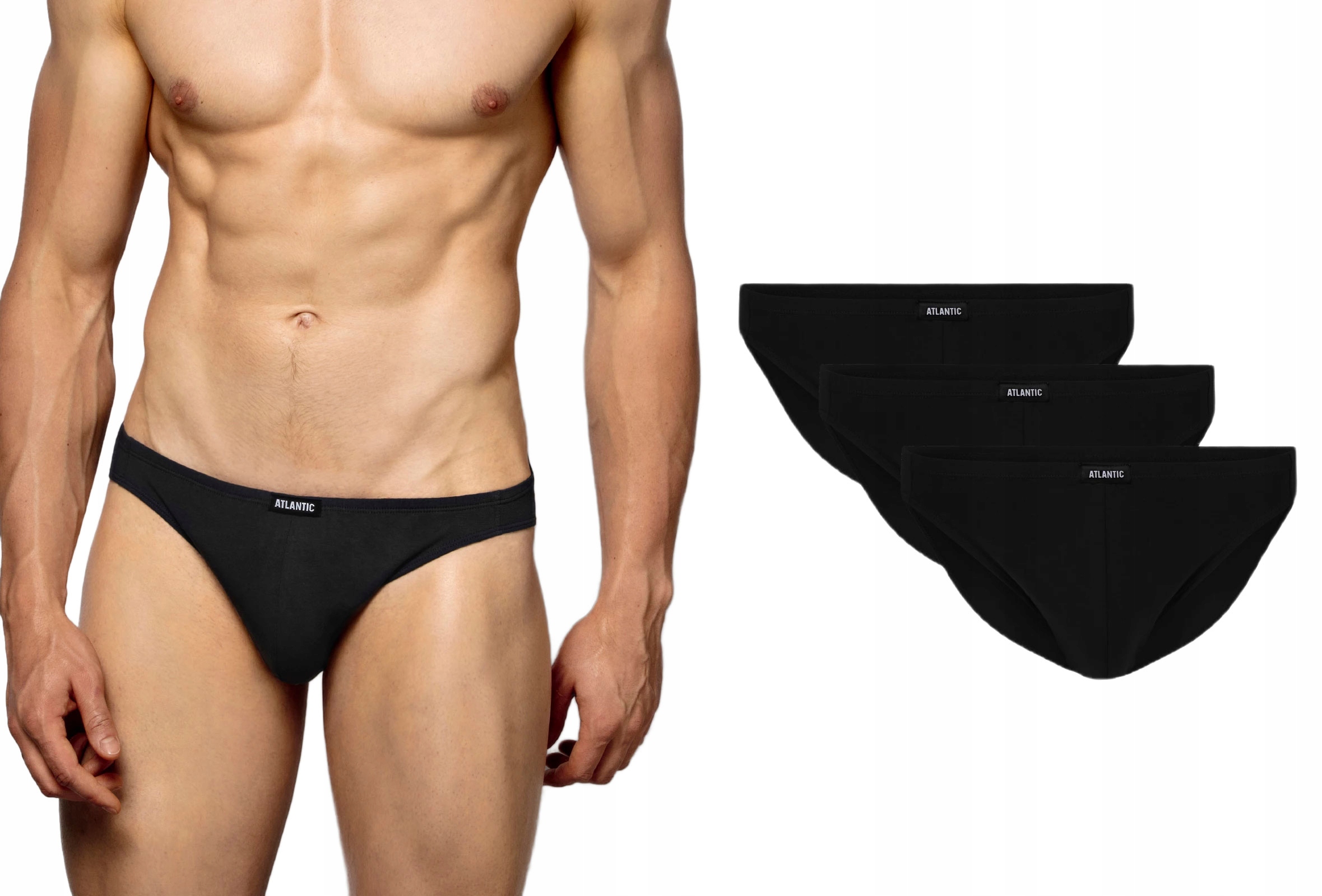 Atlantic slipy męskie 3BMP-230 L czarne 3szt