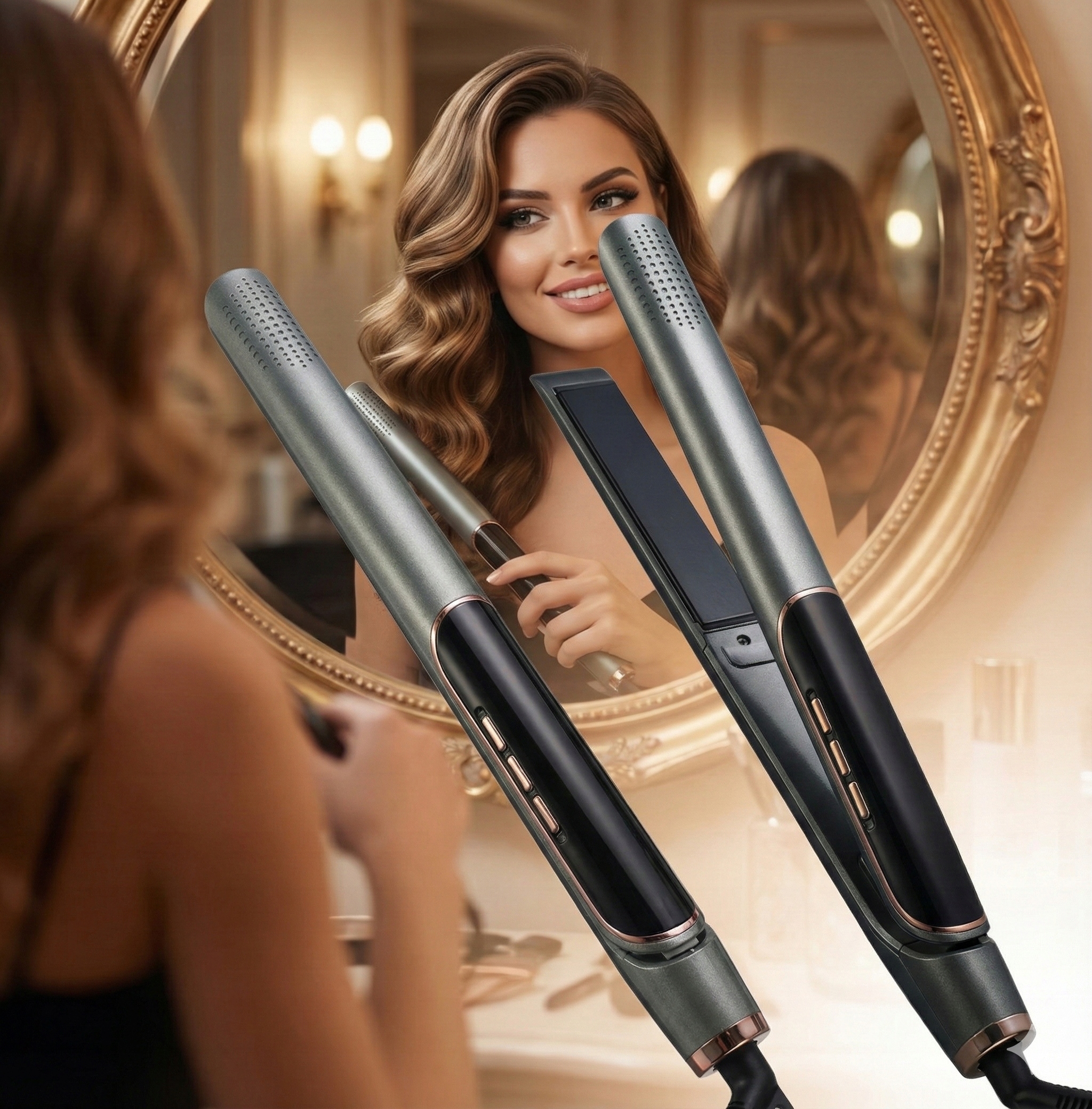 Prostownica do włosów szybkie nagrzewanie ceramiczna Jonizacja 55W 2W1 Pro