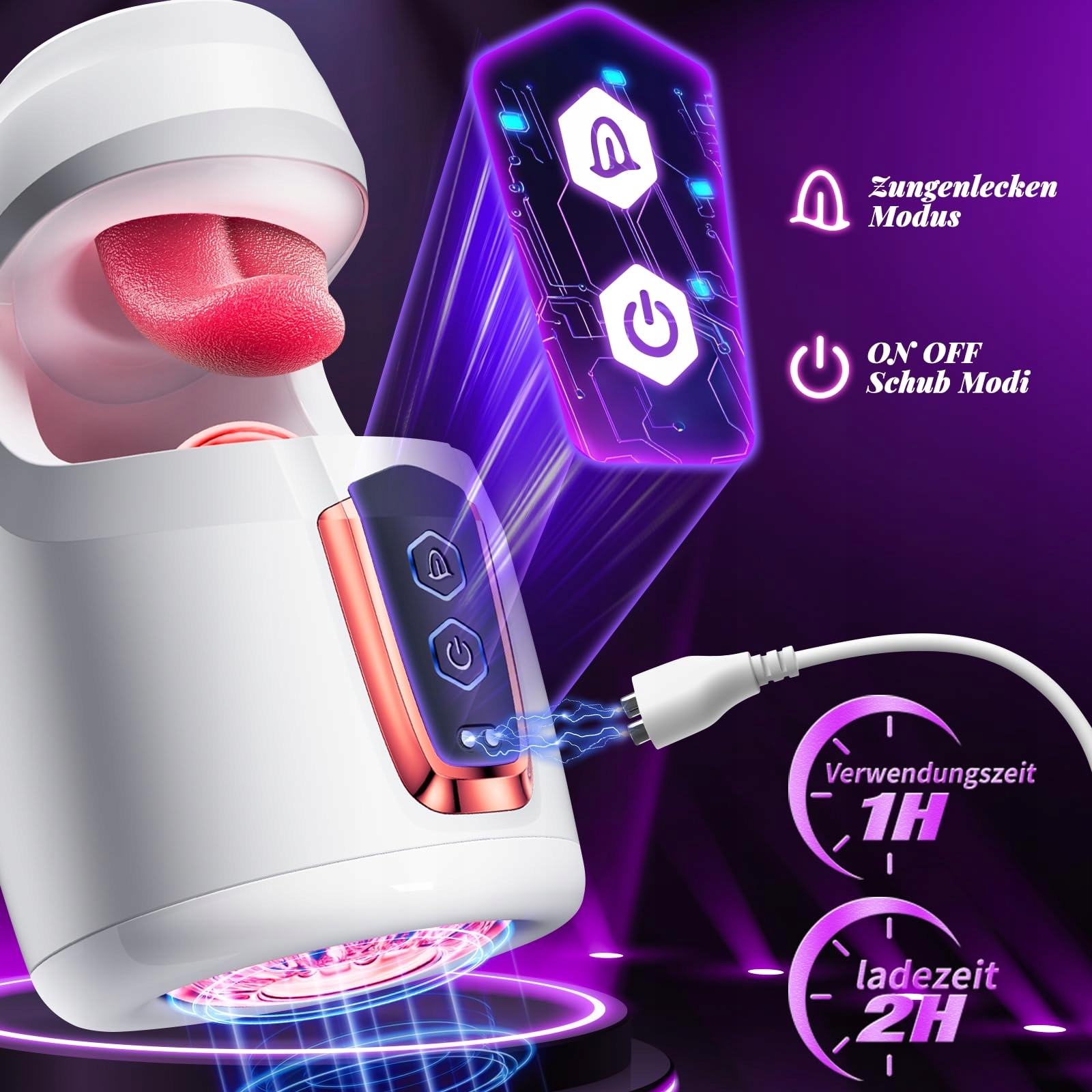 ELEKTRISCHER Masturbator: Język i 10 Trybów Dla Mężczyzn — miniatura 8