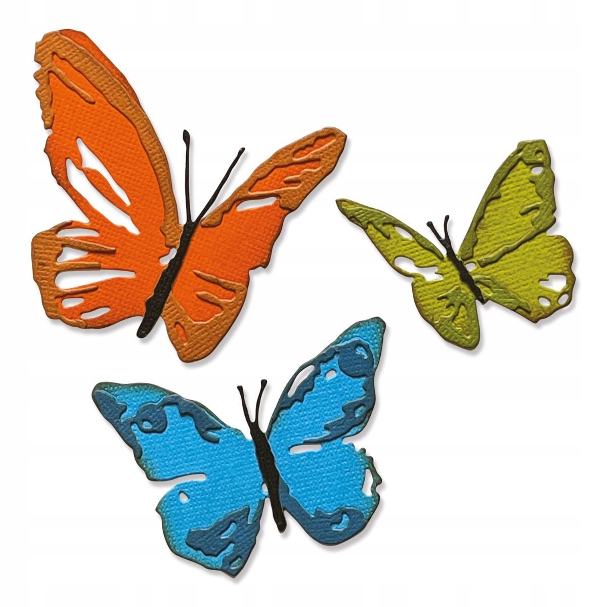 Sada vykrajovátek Thinlits Sizzix Brushstroke Butterflies, 3 ks