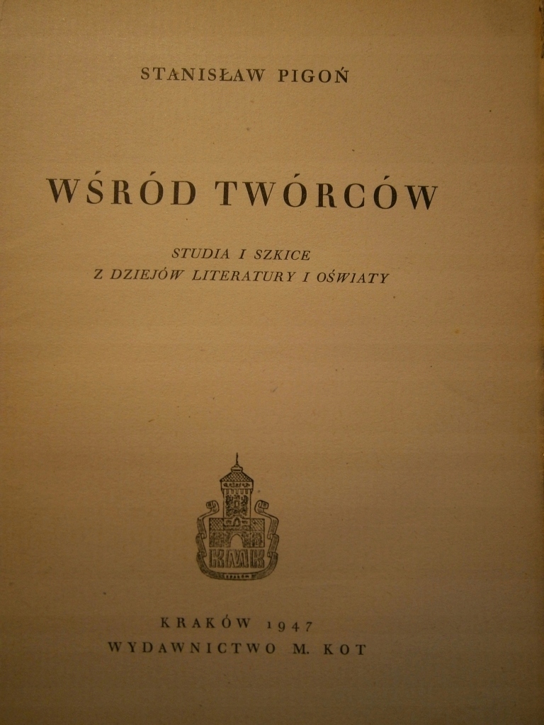 WŚRÓD TWÓRCÓW DEDYKACJA ADOLF GOLEC EWANGELICKI