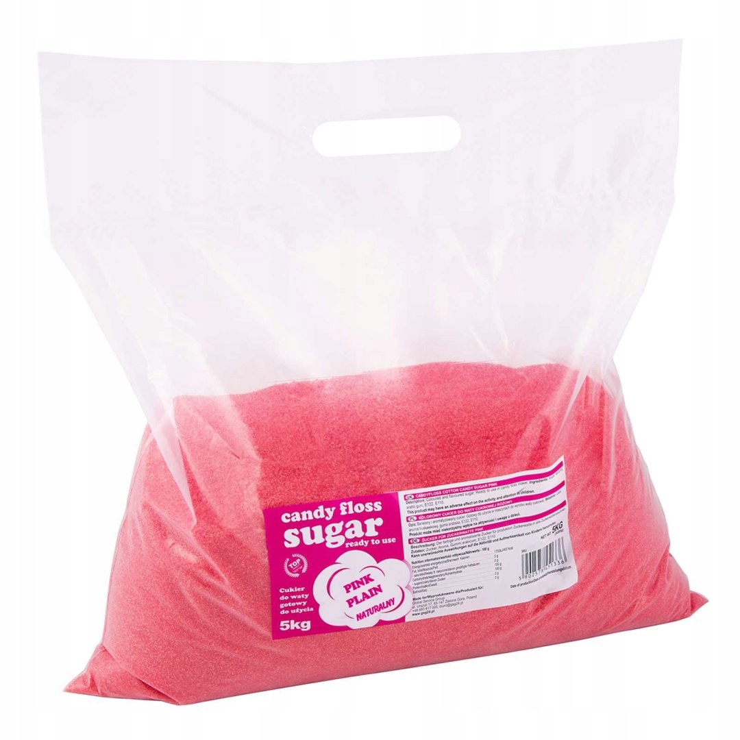 Kolorowy cukier do waty cukrowej czerwony o smaku naturalnym 5kg GSG24