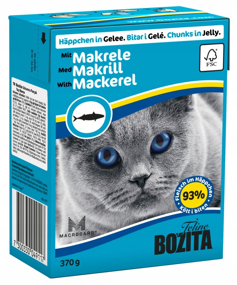 Levně Bozita bezobilné kousky makrela v želé 370g