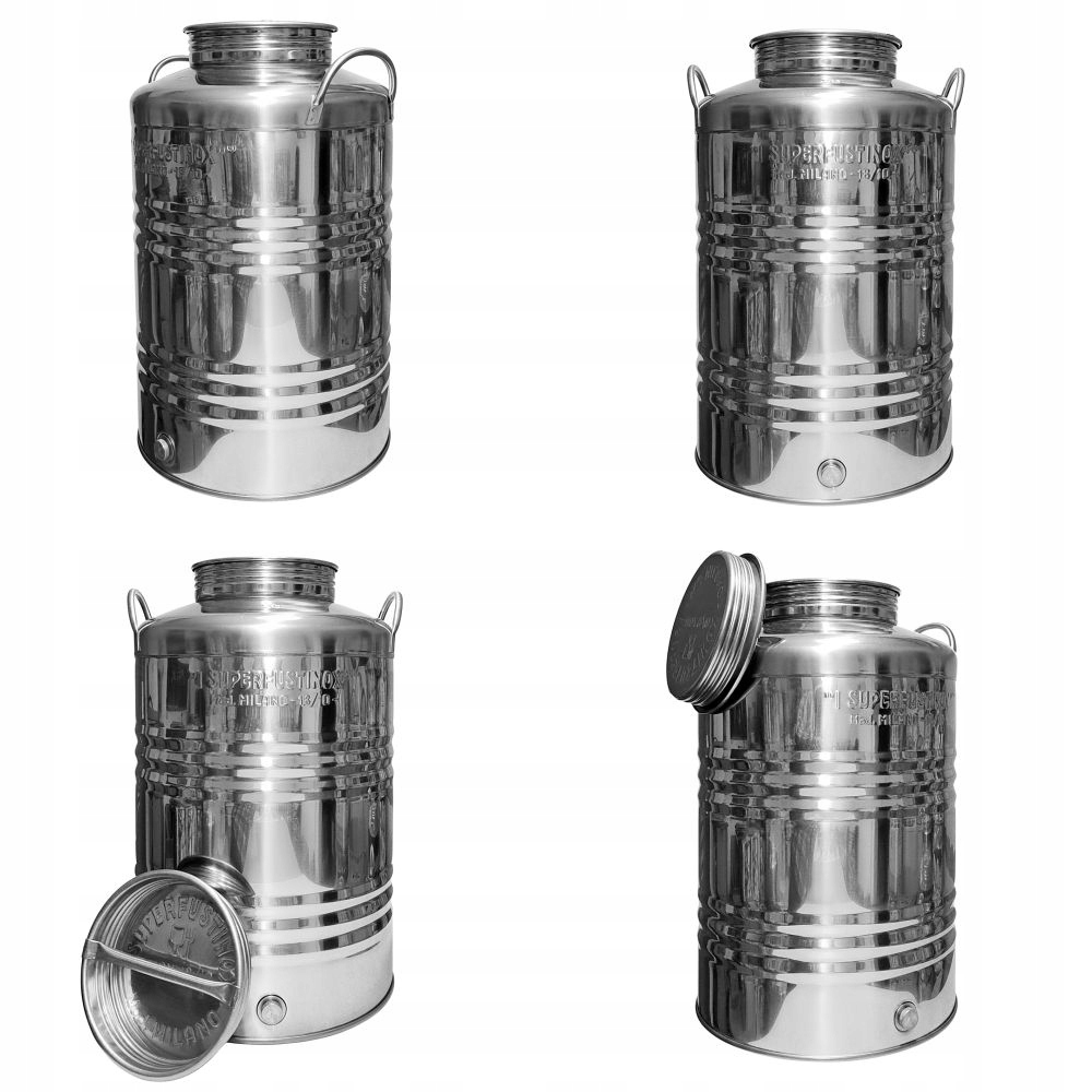 Bańka STAL nierdzewna INOX 50L BECZKA pojemnik z kranem na alkohol