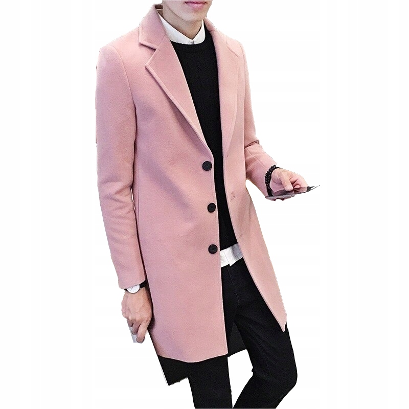 STYLOWY PŁASZCZ MĘSKI TRENCZ JEDNORZĘDOWY BIZNES