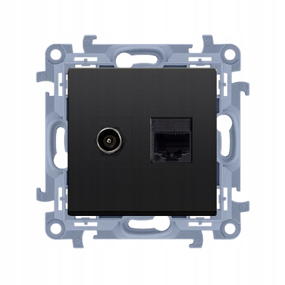 

Gniazdo Tv F internet RJ45 czarny mat Simon10