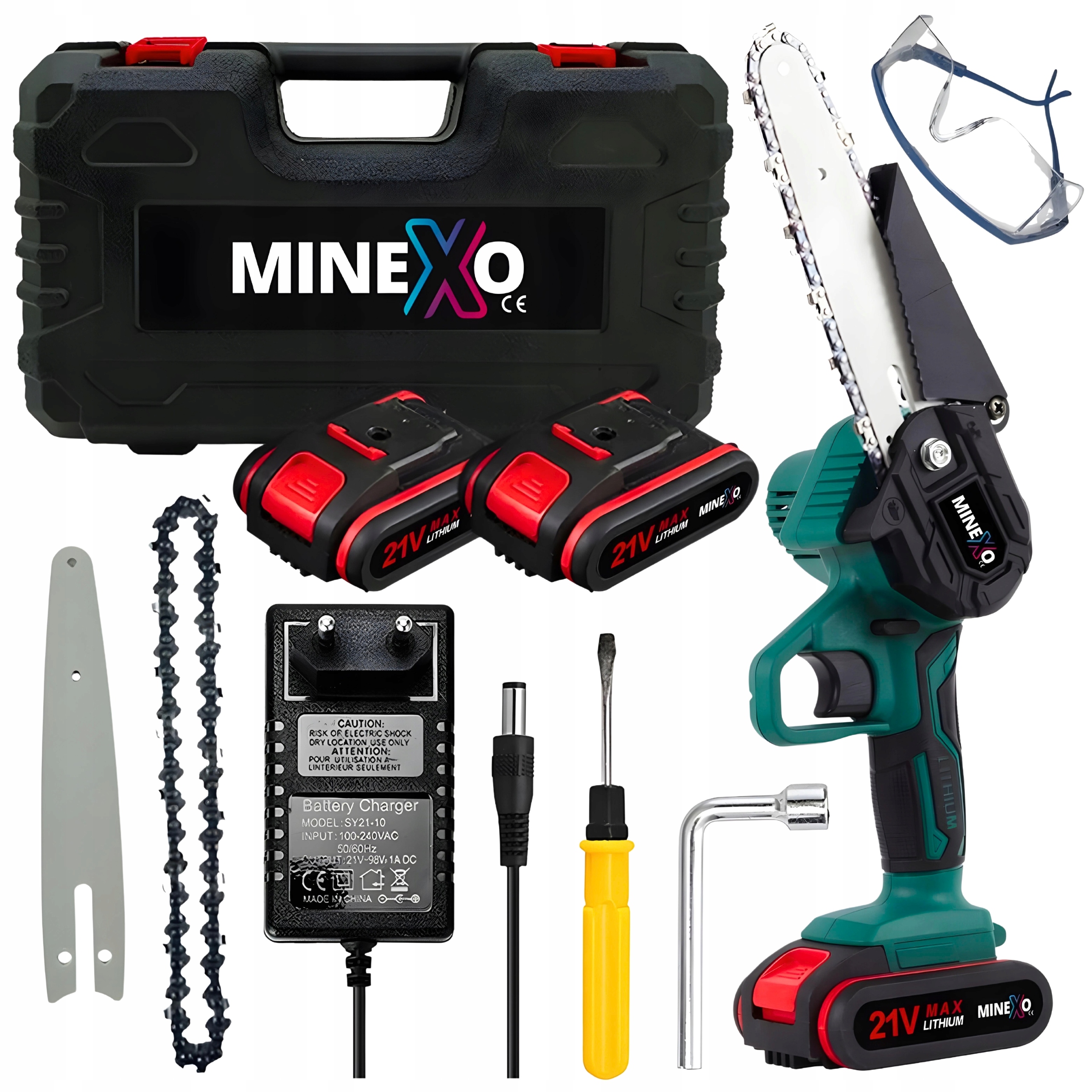 Piła Łańcuchowa Akumulatorowa elektryczna Pilarka do drzewa 2x Aku Walizka