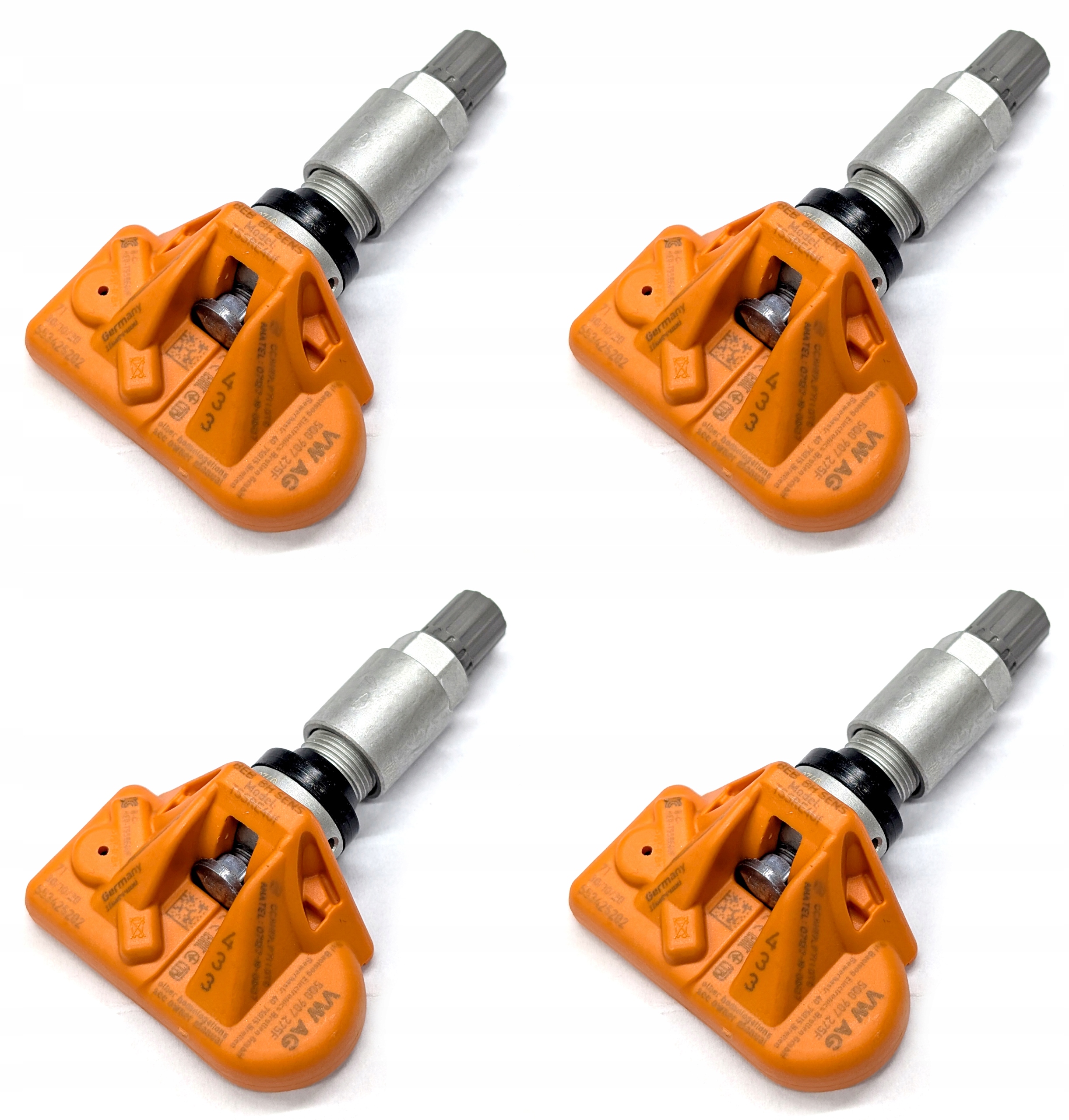 4x Nový Originálny Senzor Tlaku Tpms Vw Škoda Seat Audi 5Q0907275F/B