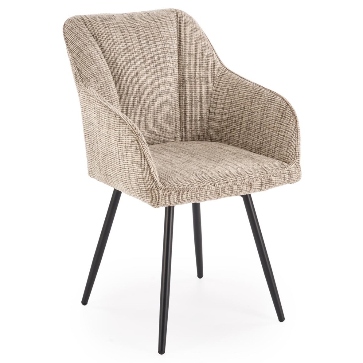 Krzesło kuchenne obrotowe z podłokietnikami nowoczesne beżowe K576