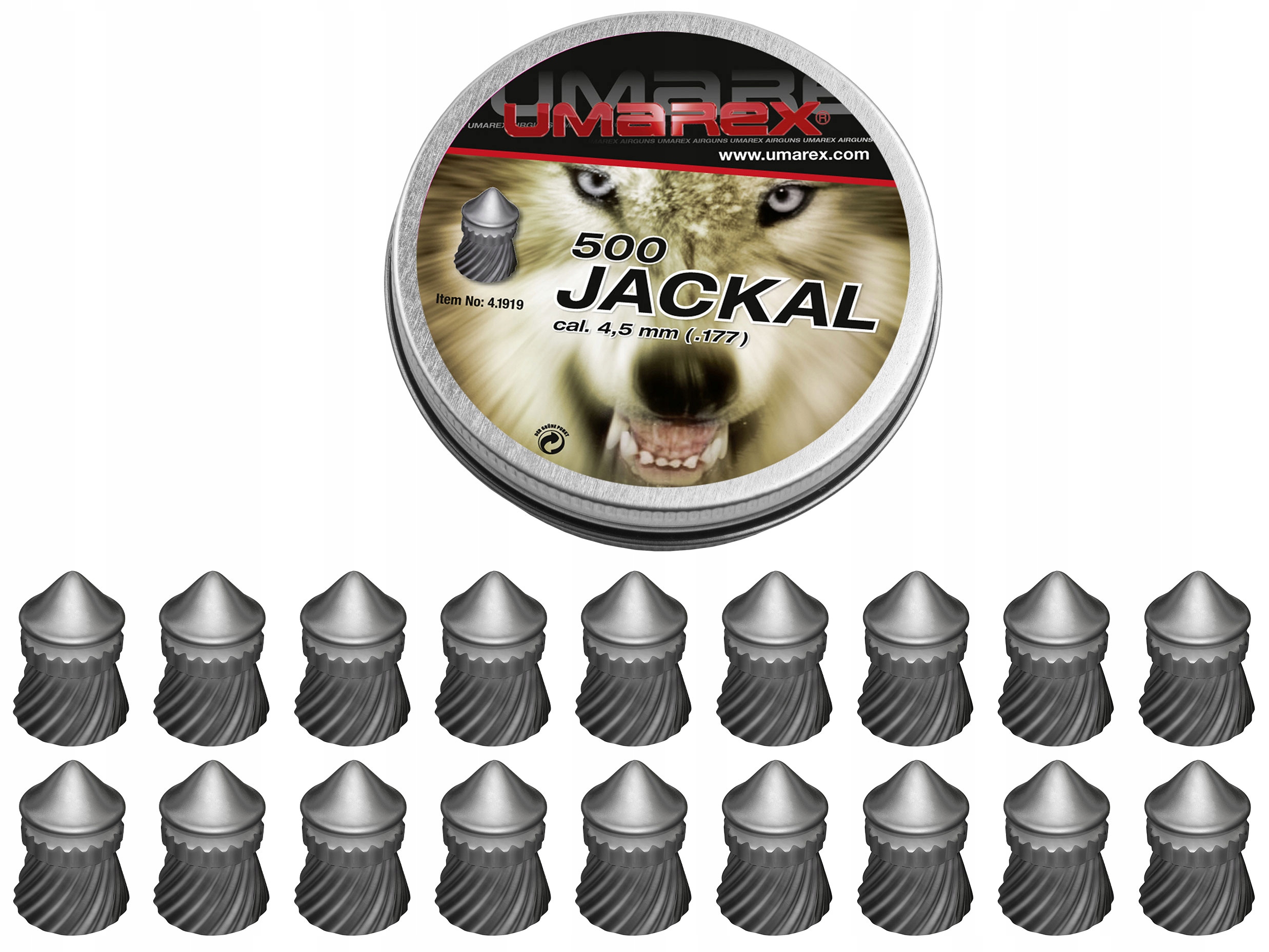 

Śrut diabolo Umarex Jackal Pointed Ribbed 4,5/500