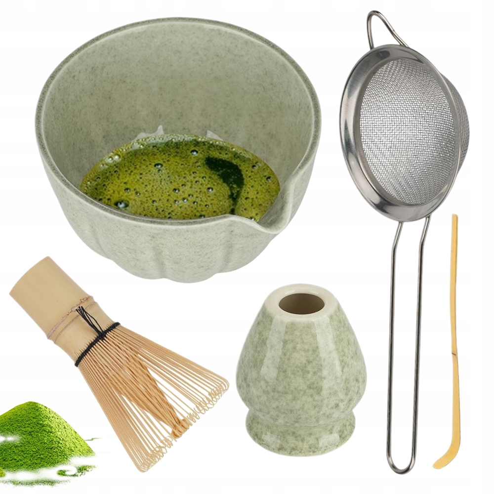Levně Sada Na Přípravu Čaje Matcha Šlehací Metla Lžíce Sítko Dárek