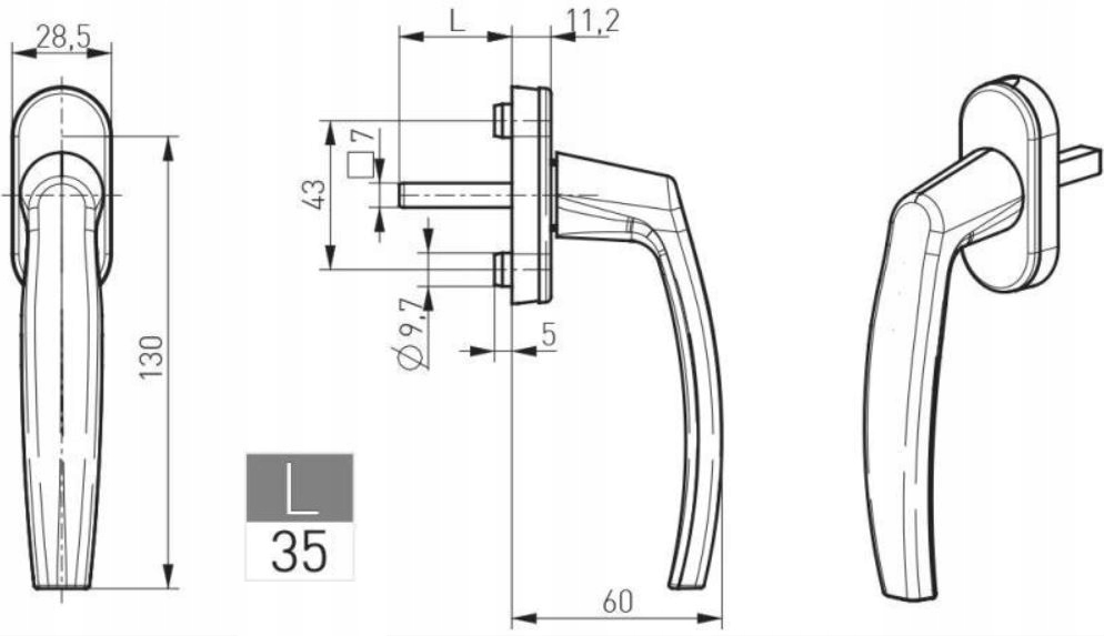 MACO KASETA NAPRAWCZA ZAMEK ZASUWNICY OKNA I DRZWI plus KLAMKA Marka Maco