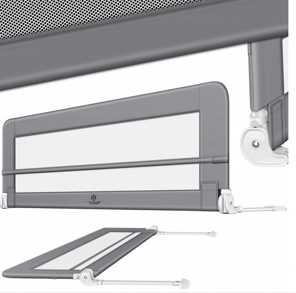 Barierka do łóżka KESSER szara 150 cm x 42 cm