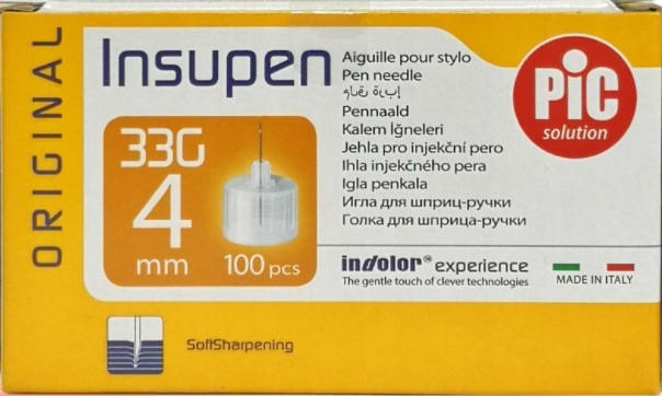 

Pic Insupen Igły Do penów 33G 4 mm 100 sztuk