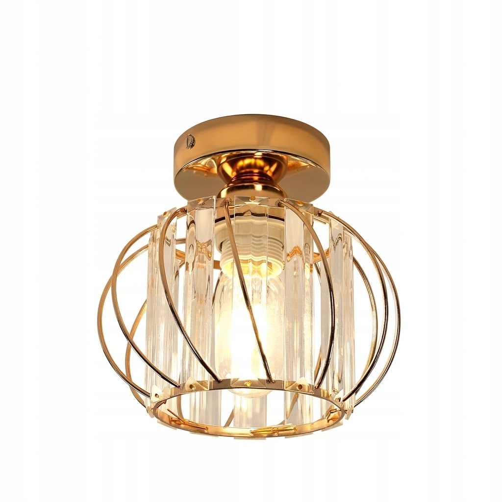 LAMPA WISZĄCA SUFITOWA NOWOCZESNA ZŁOTA ŻYRANDOL E27 DO SYPIALNI KUCHNI