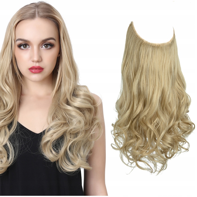 Flip-in Kudrnaté Vlasy Vlnité Na Vlasci Bez Sponek béžová tmavá blond 24