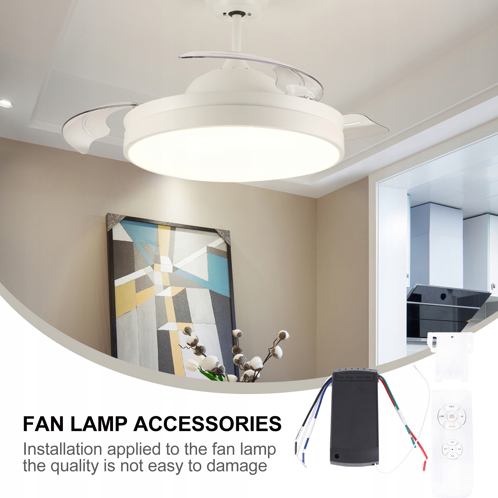 WENTYLATOR SUFITOWY STEROWNIK ROZRZĄDU LAMPY BEZPRZEWODOWY Rodzaj wentylator