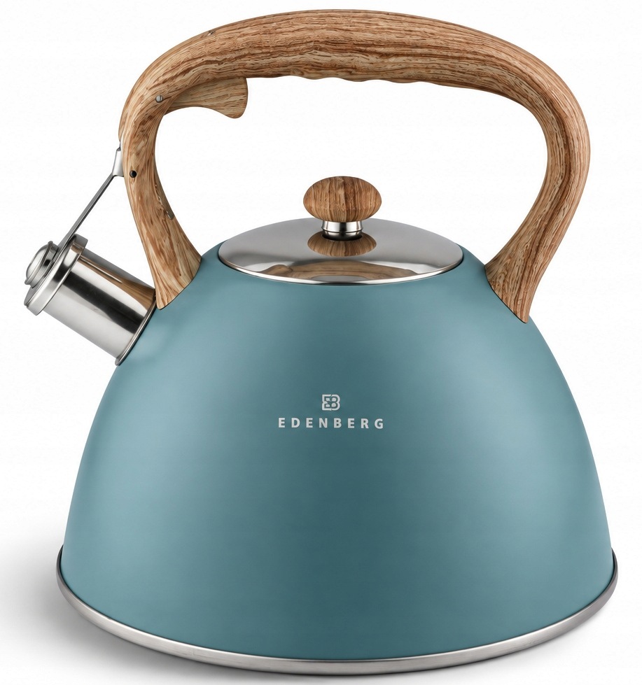 Ocelová Konvice s píšťalkou, barevná, indukční, plynová, 3 l EdenBerg Premium