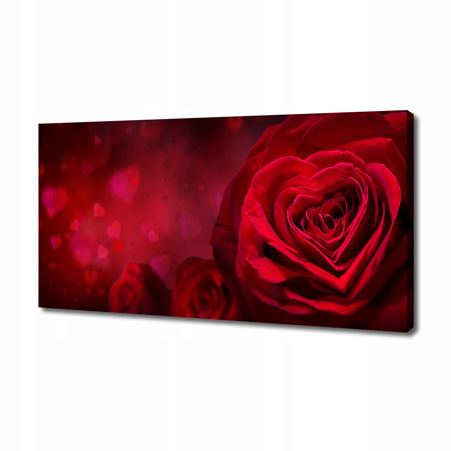 Foto obraz na plátně Červená růže srdce 140x70 cm