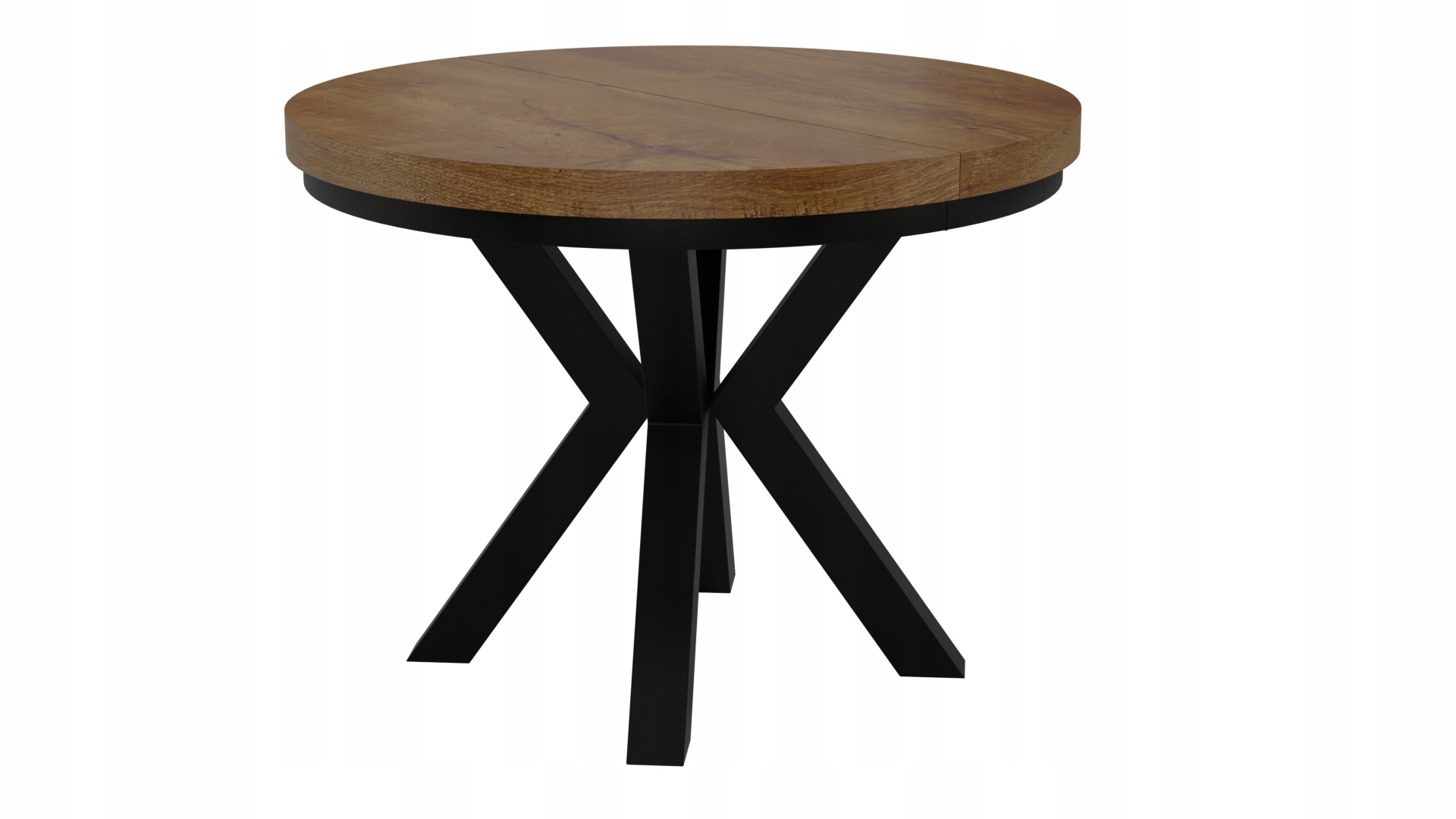 STÓŁ OKRĄGŁY ROZKŁADANY NOGA METAL SALON KUCHNIA 90cm+2x50cm Szerokość mebla 90 cm