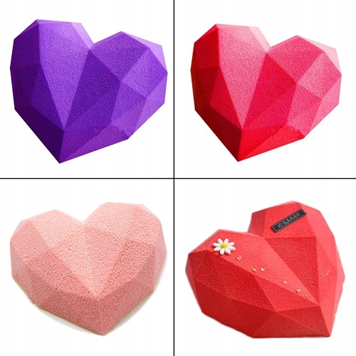 FORMA SILIKONOWA FOREMKA TORTU CIASTA SERCE 8 oczek Szerokość produktu 17 cm