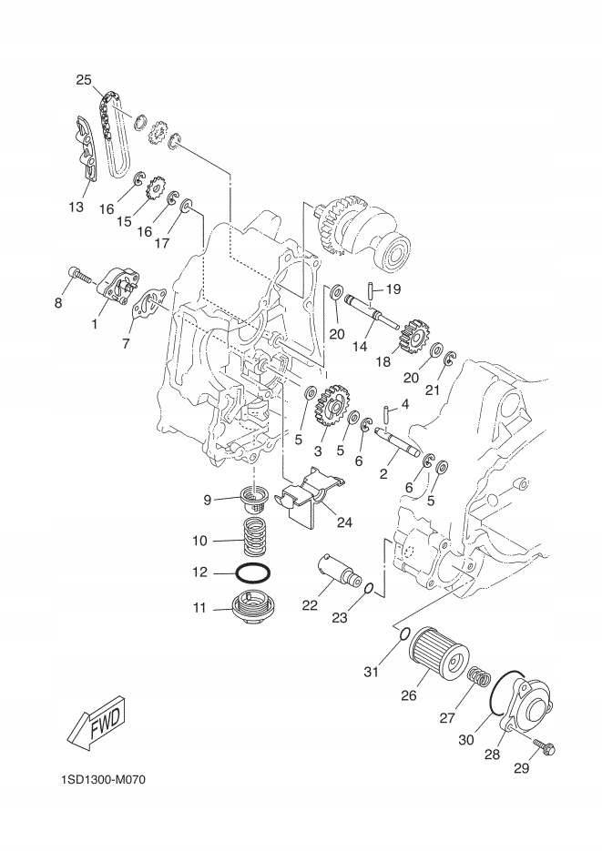 Filtr oleju Yamaha YP400 YP400R YP400R