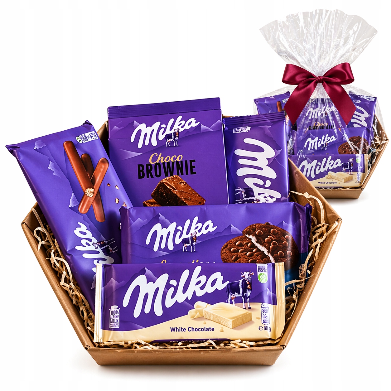 Dárkový koš Milka, sada sladkostí dárek k narozeninám, hotový dárek