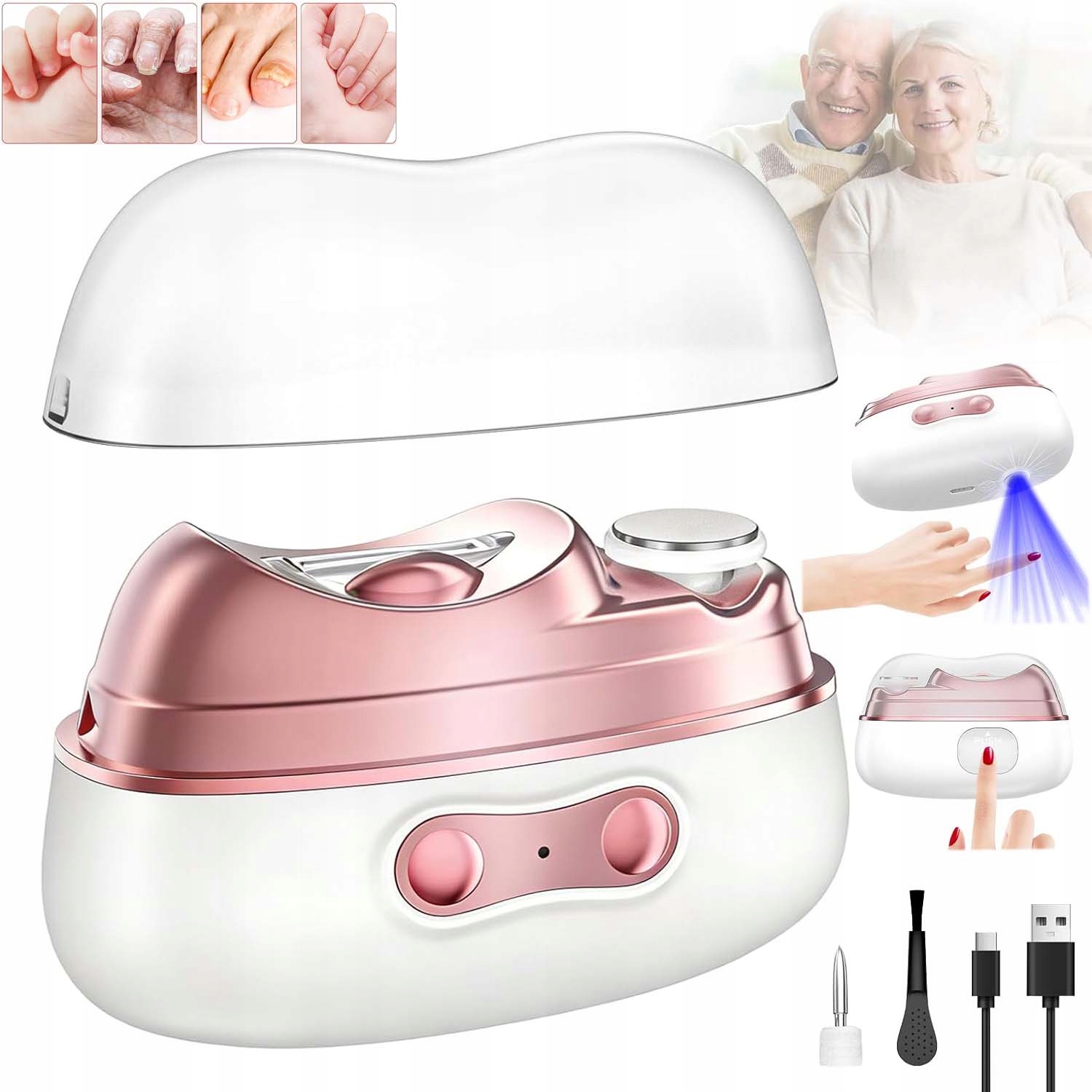 Elektrická Kleštička Na Nehty S 2 Úrovněmi Rychlosti A Gelovou Lampou