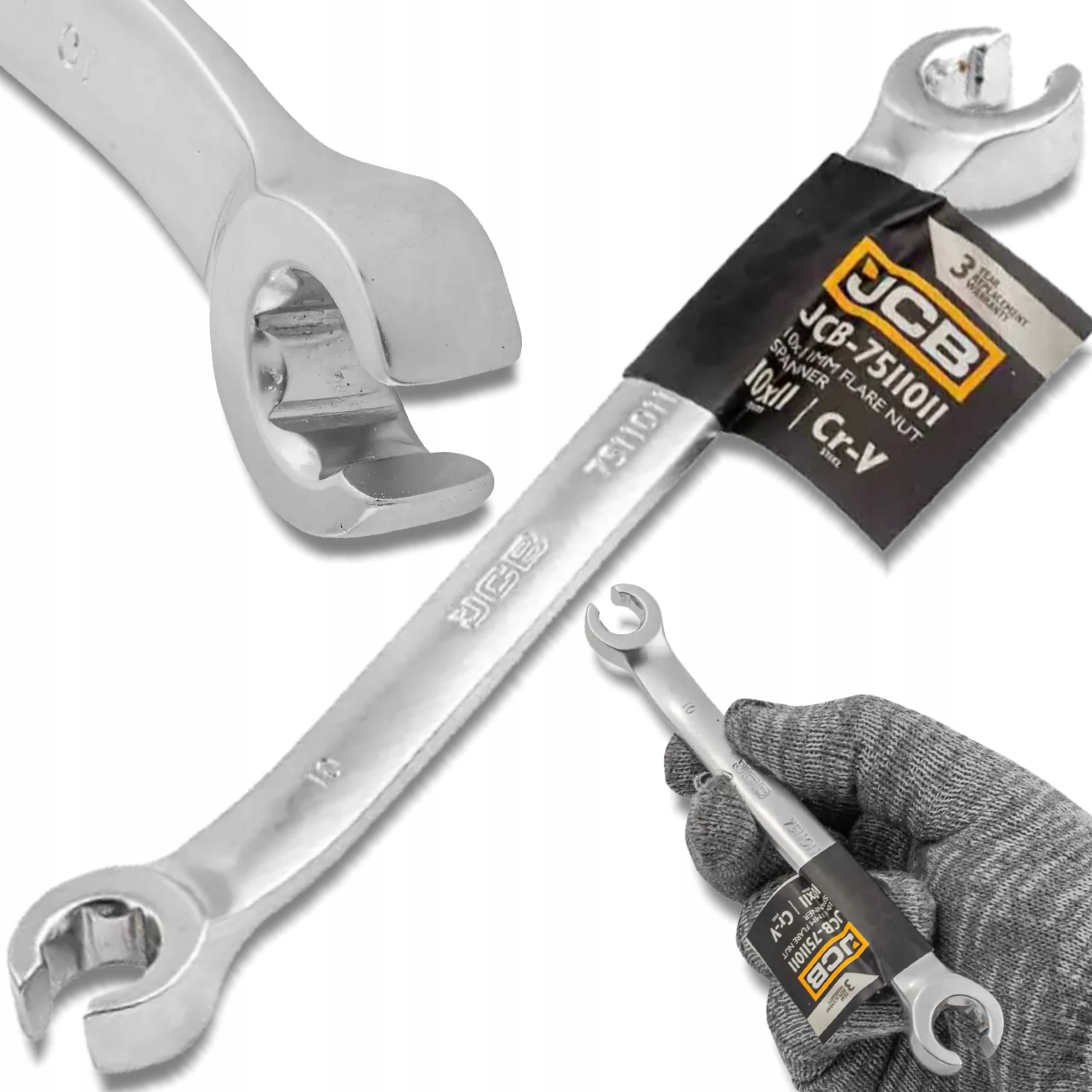 Jcb Klucz Oczkowy rozcięty 10x11 mm 2-STRONNY Cr-V 6-KĄTNY