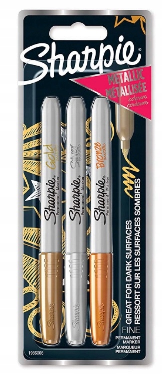 

Markery Permanent Sharpie Zestaw 3 Mettalic