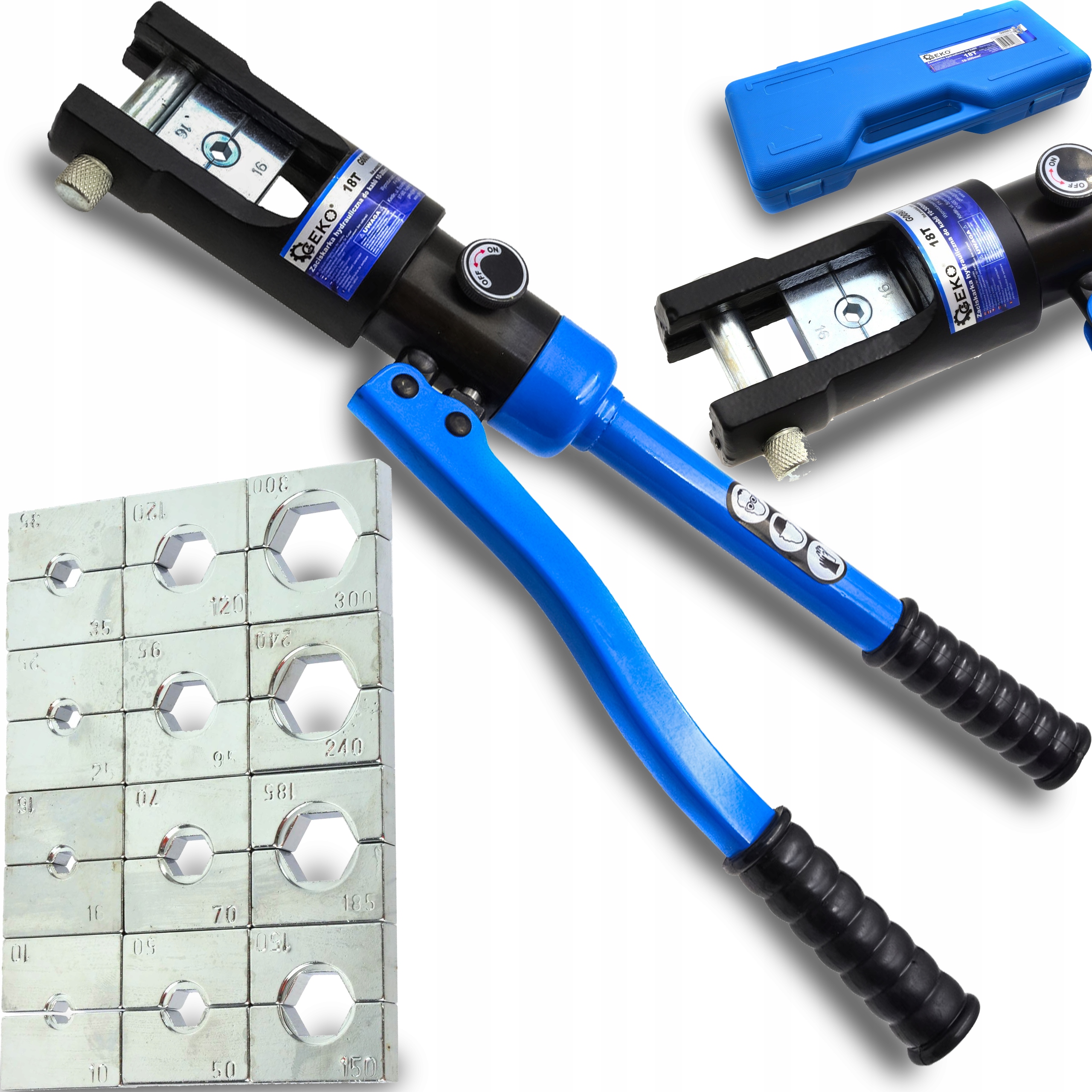 Geko кабельный обжимной станок 10 мм2 - 300 мм2 18T